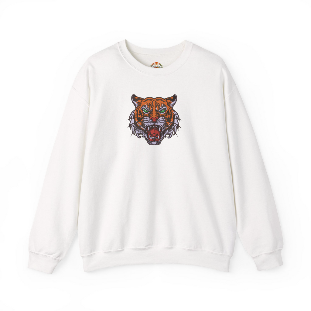 Bengal Tiger Roar Embroidery Hoodie | Sweatshirt