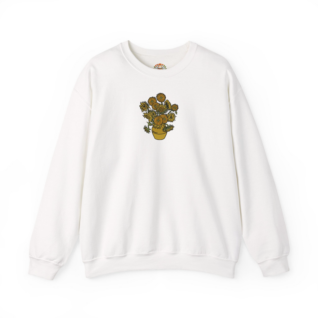 Vase with Fifteen Sunflowers Vincent Van Gogh Embroidered Hoodie | Sweatshirt | T-shirt
