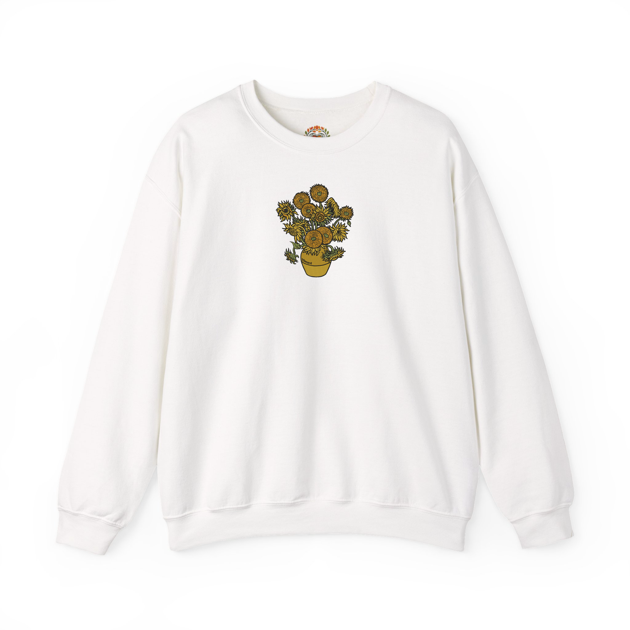Vase with Fifteen Sunflowers Vincent Van Gogh Embroidered Hoodie | Sweatshirt | T-shirt