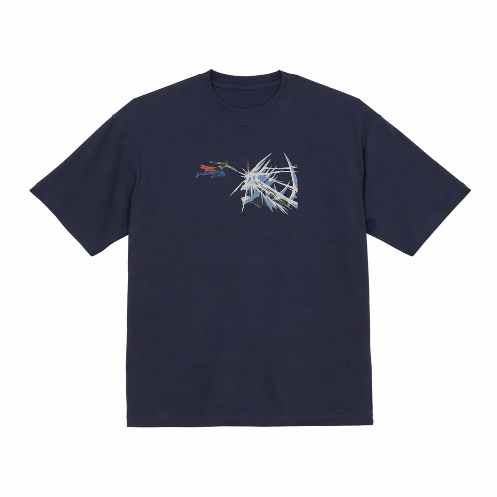 Anime Fantasy Skull Fight Premium Cotton Heavyweight Embroidered T shirt