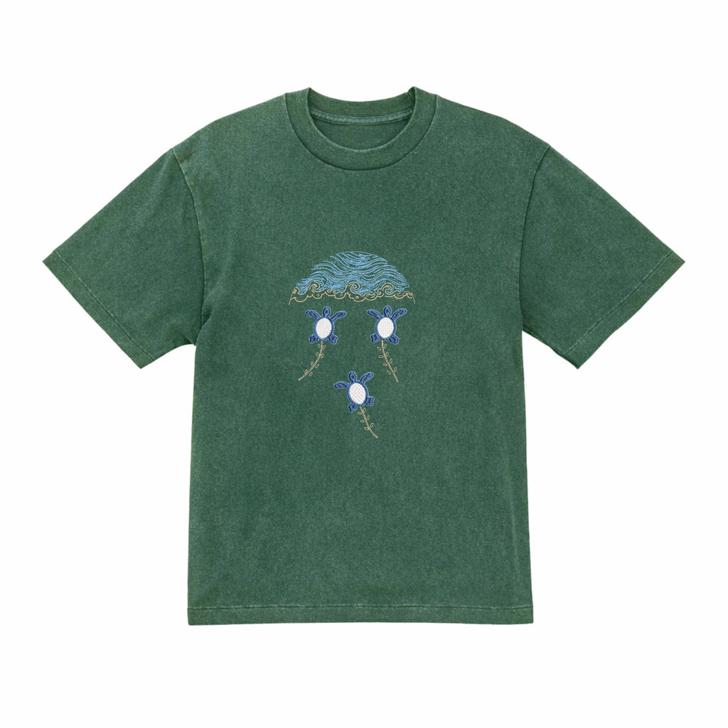 ウミガメの赤ちゃん柄Tシャツ 親子お揃い 大人用・キッズ用