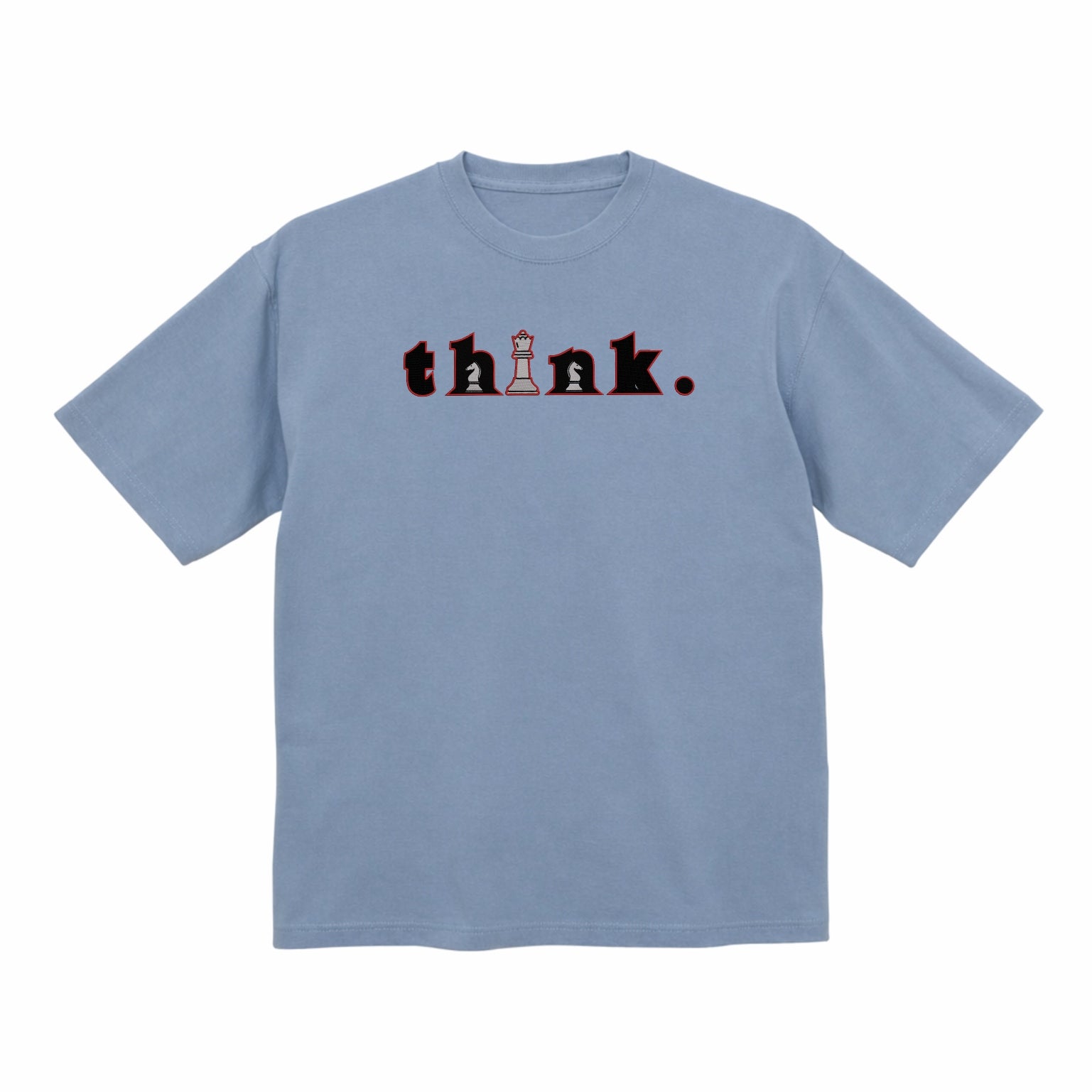 Checkmate Chess Think Premium Cotton Heavyweight Embroidered T shirt