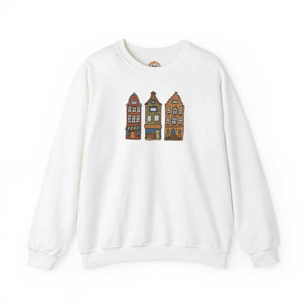 Amsterdam Canal Houses | Premium Embroidered 10 oz Heritage Hoodie