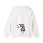 Sudadera con capucha y bordado de tigre siberiano en blanco y negro | Sudadera