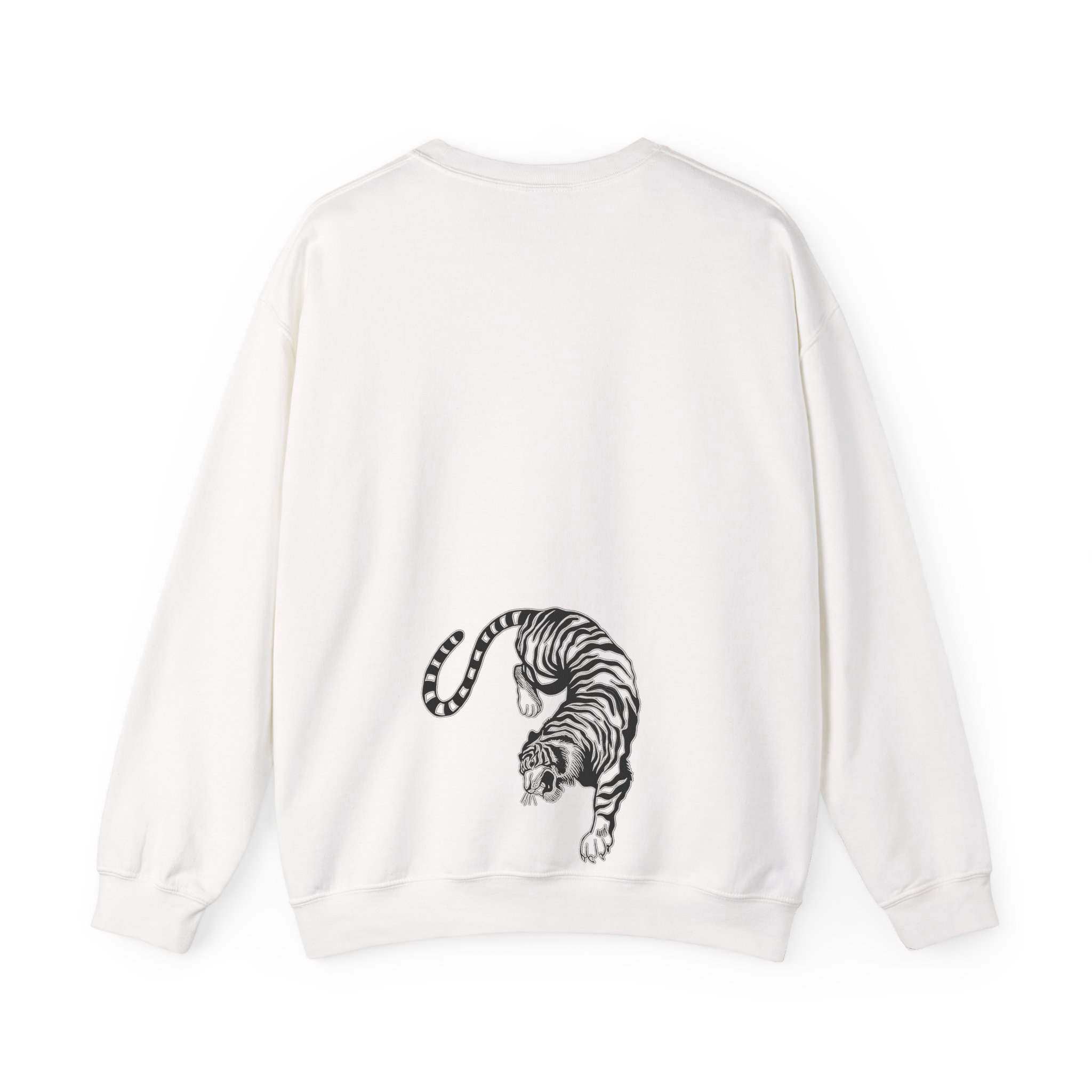 シベリアトラの白黒刺繍パーカー | スウェットシャツ