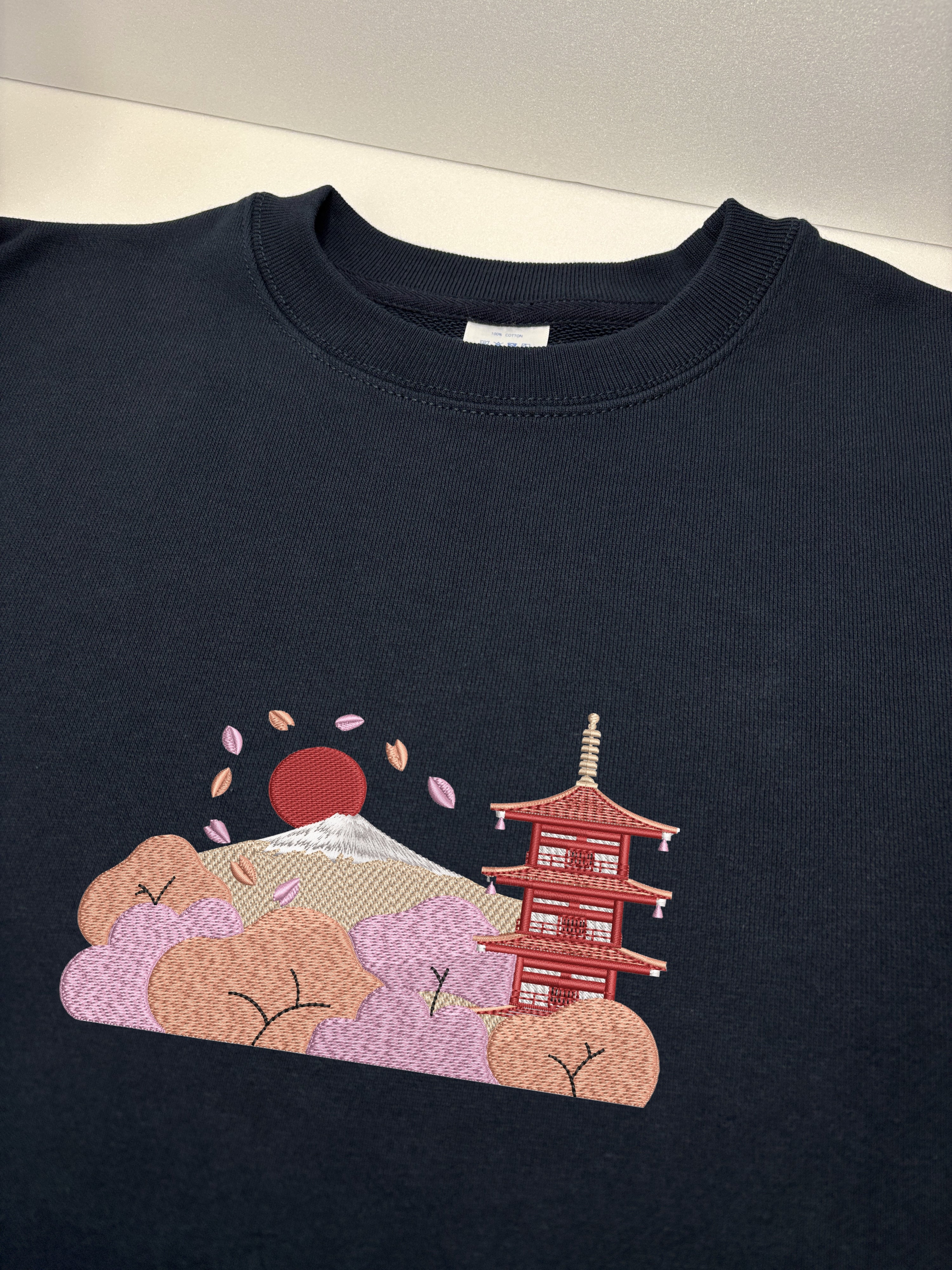 Chureito Fuji Pagoda Landscape | Embroidered 450GSM Heavyweight Sweatshirt