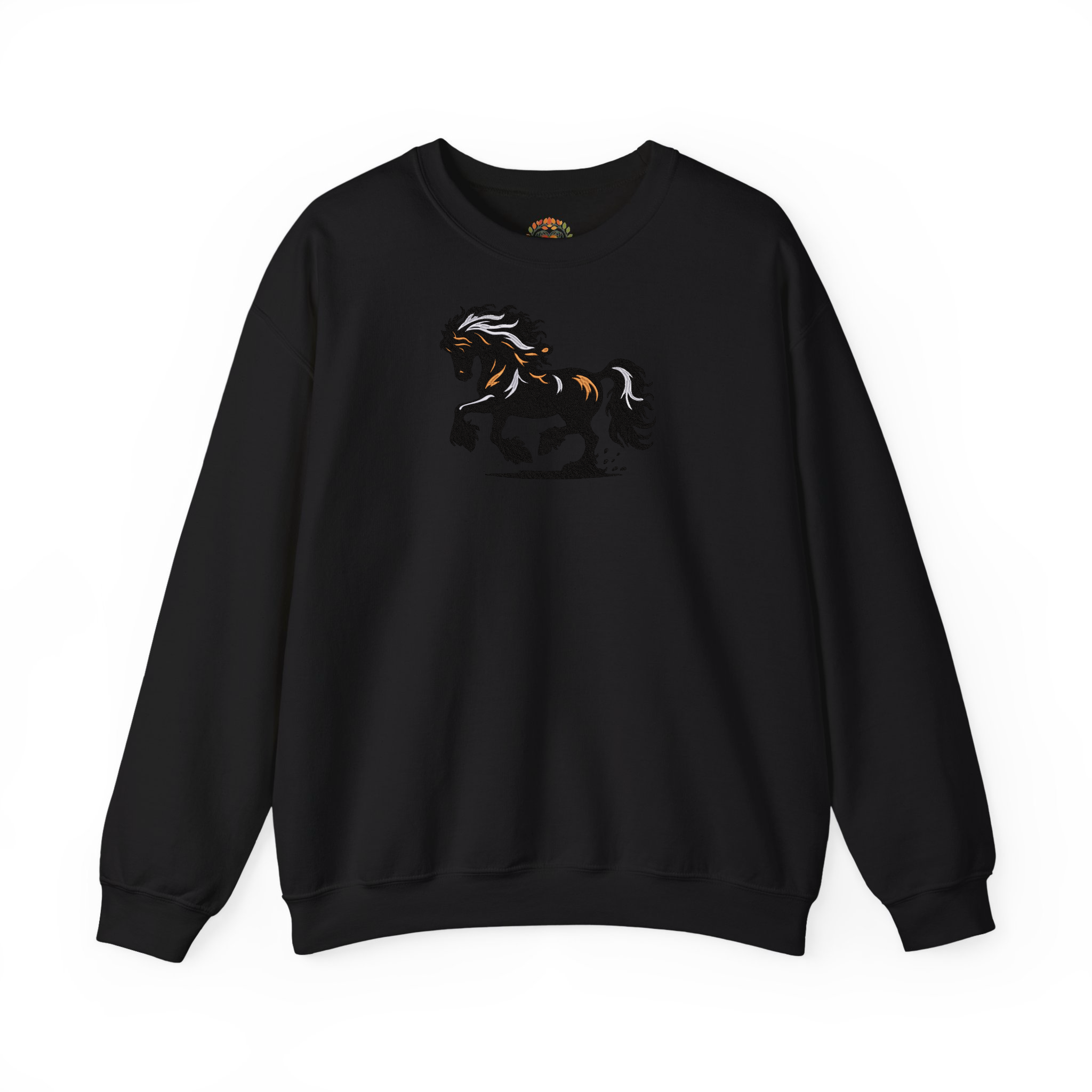 Friesians Stallion Horse Embroidered Hoodie | Sweatshirt