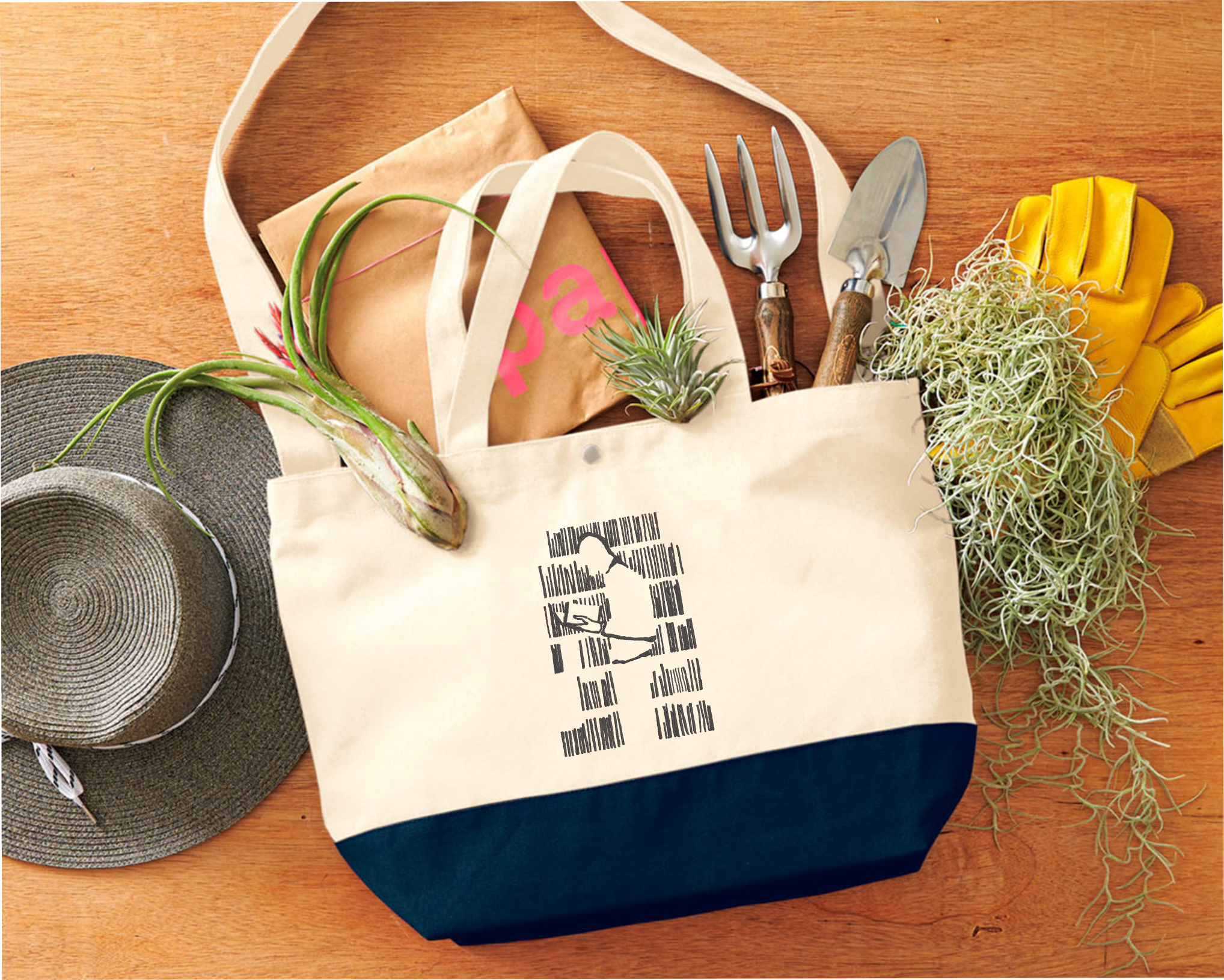 ブックリーダー刺繍トートバッグ