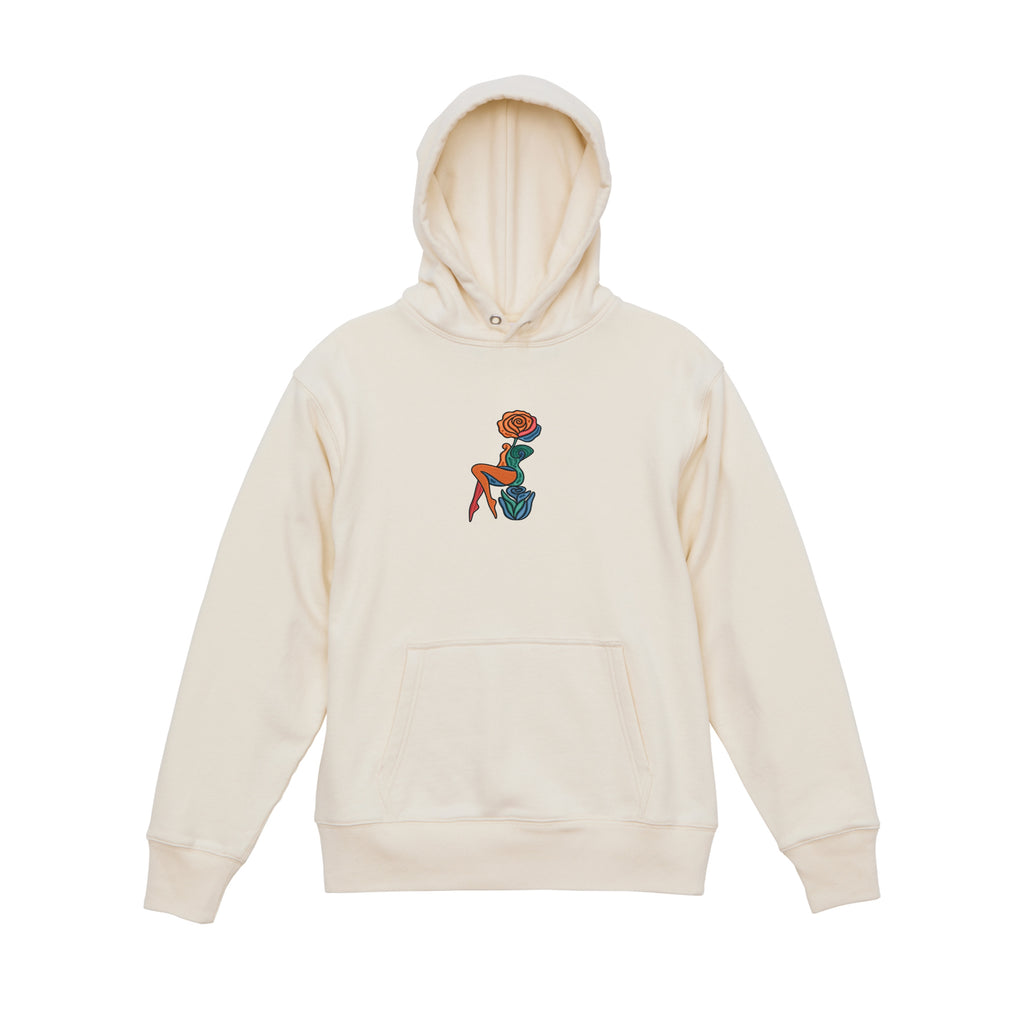 Abstract Rose Lady Mural Embroidered Heavyweight Hoodie and Sweatshirt