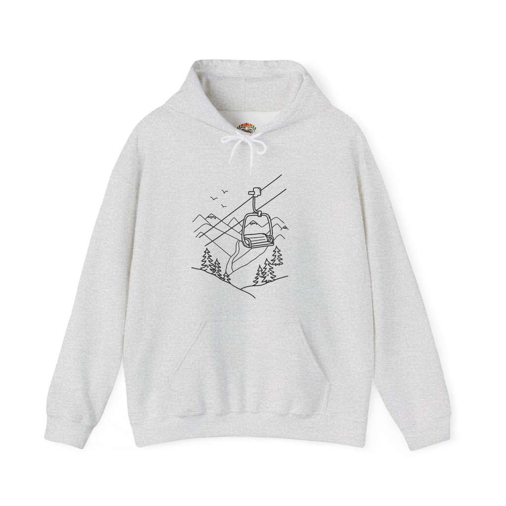 Mountain Ski Snowboarding Ropeway Embroidery Hoodie | Sweatshirt | T-shirt