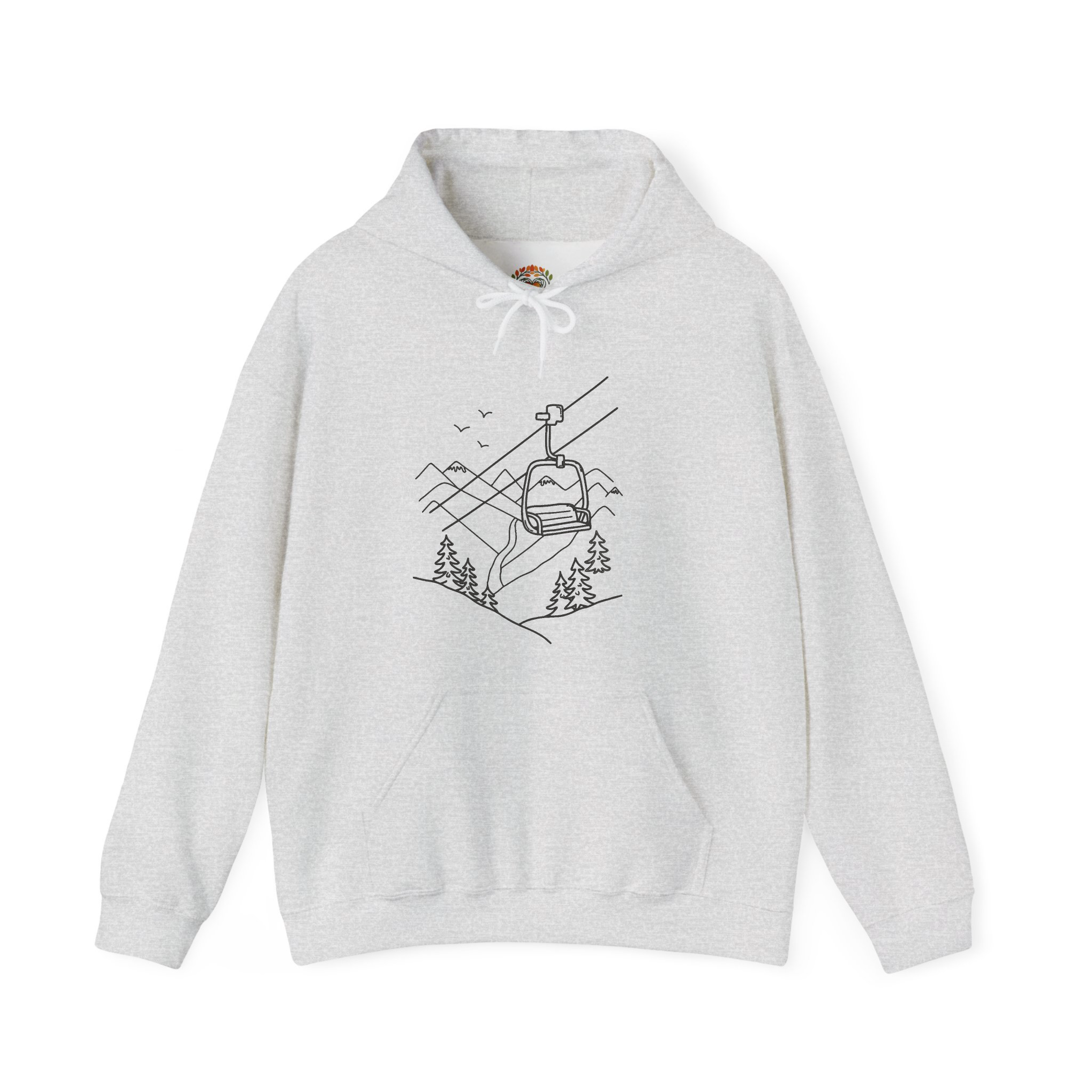 Mountain Ski Snowboarding Ropeway Embroidery Hoodie | Sweatshirt | T-shirt