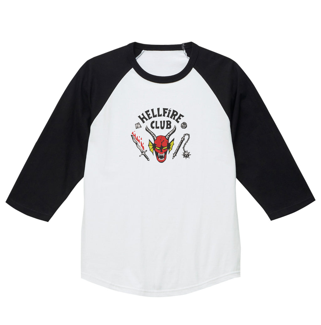 刺繍 Hellfire Club Stranger Things Organic Cotton Heavyweight T shirt