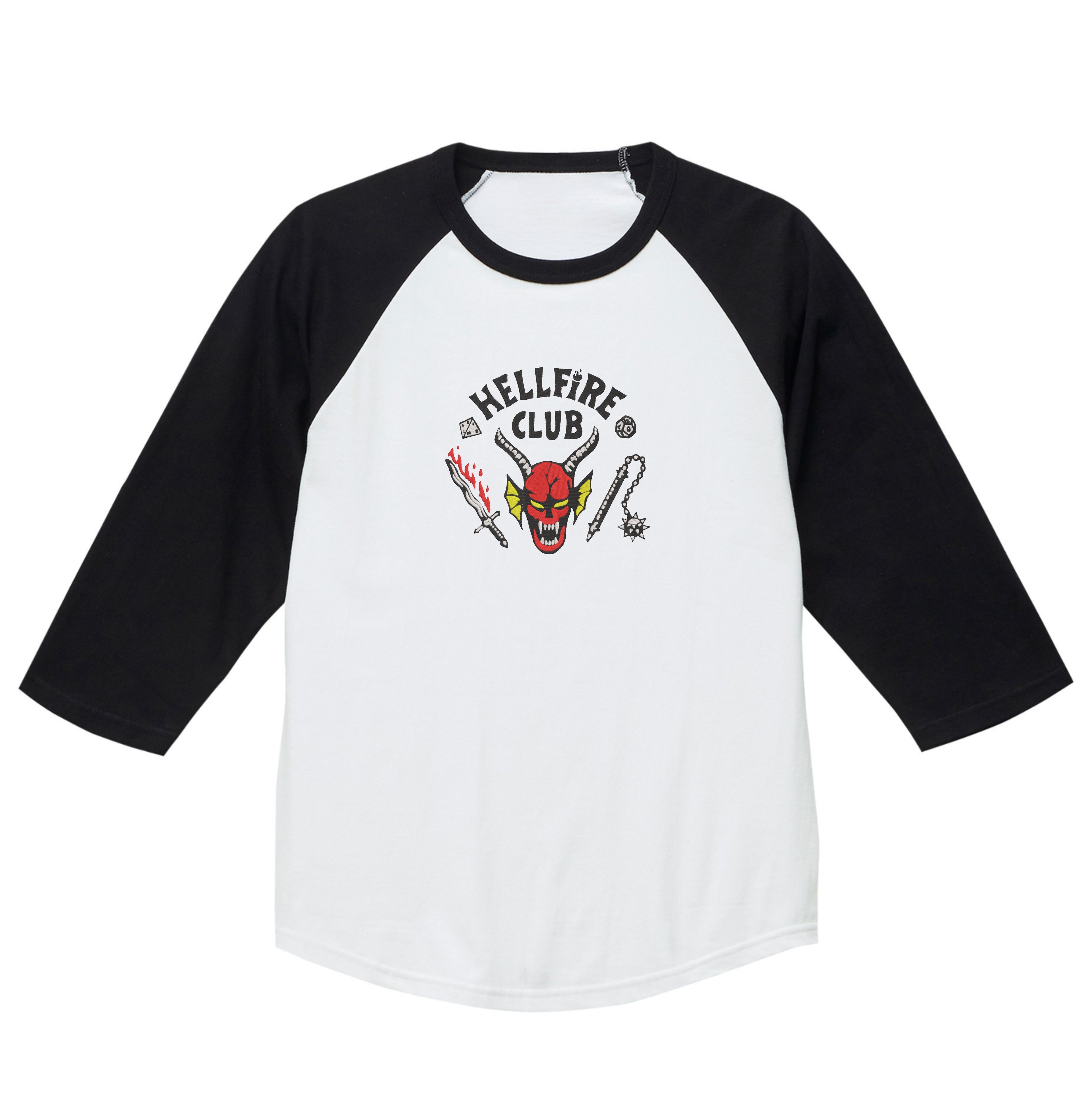 刺繍 Hellfire Club Stranger Things Organic Cotton Heavyweight T shirt