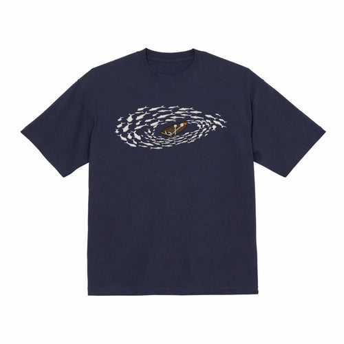 Camiseta de algodón bordada con texto "Barco de pesca"