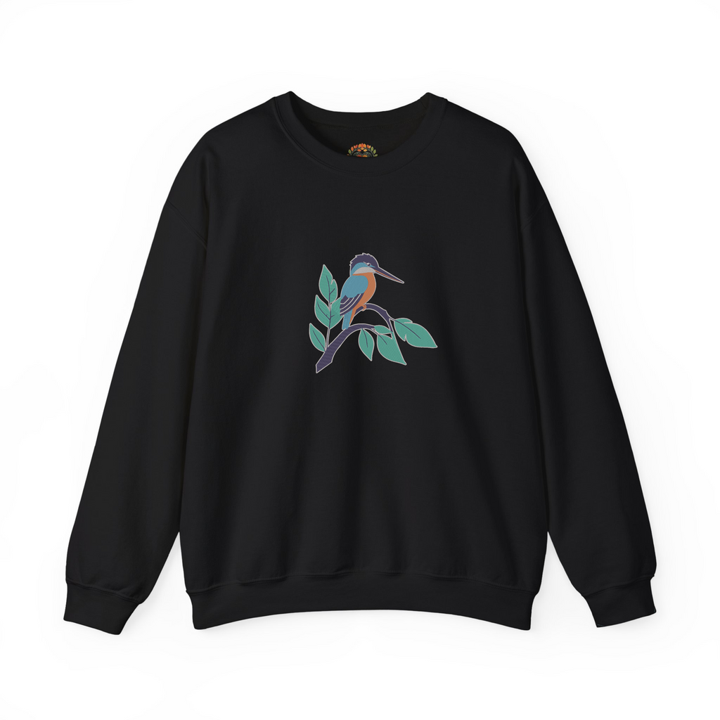 Kingfisher Bird Embroidery Hoodie | Sweatshirt | T-shirt