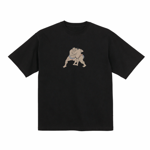 Camiseta bordada de algodón premium de peso pesado de lucha libre japonesa Rikishi de sumo