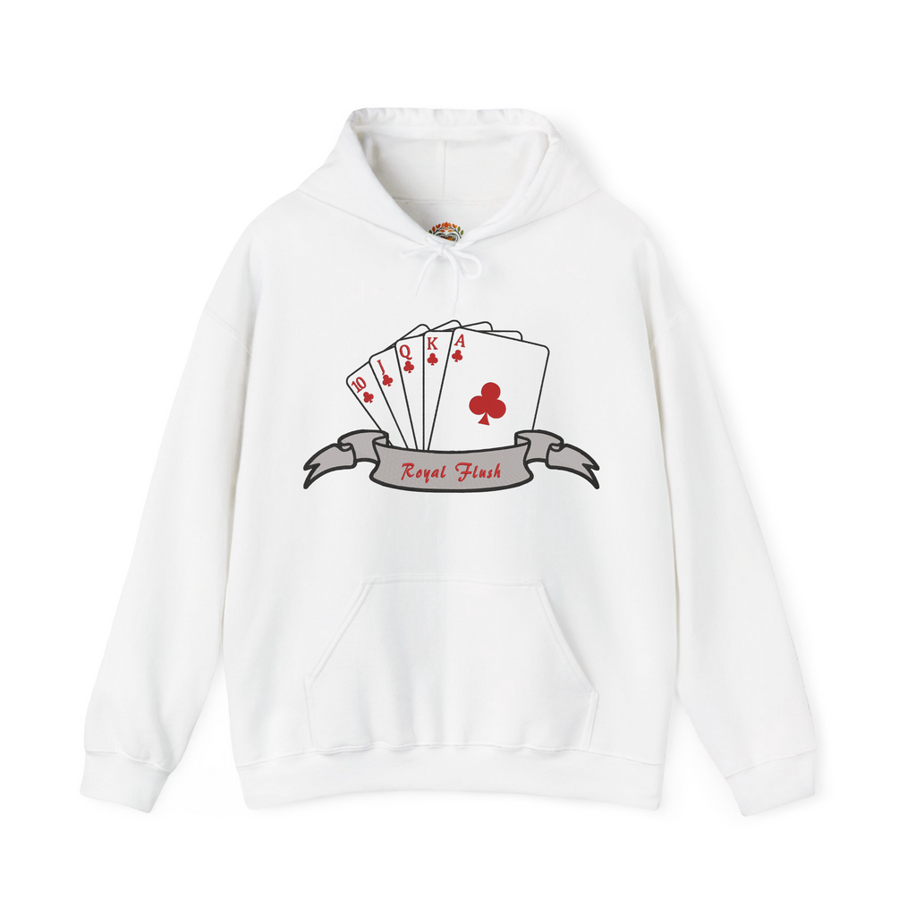 Sudadera con capucha bordada con escalera real de póker | Sudadera | Camiseta