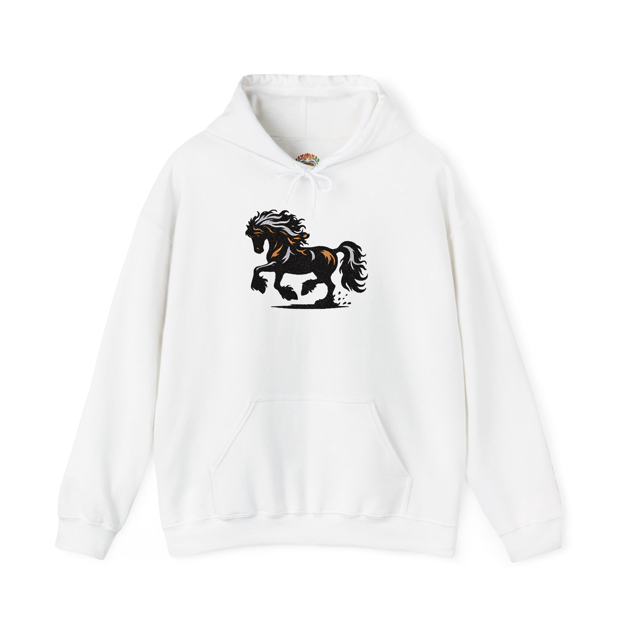 Friesians Stallion Horse Embroidered Hoodie | Sweatshirt