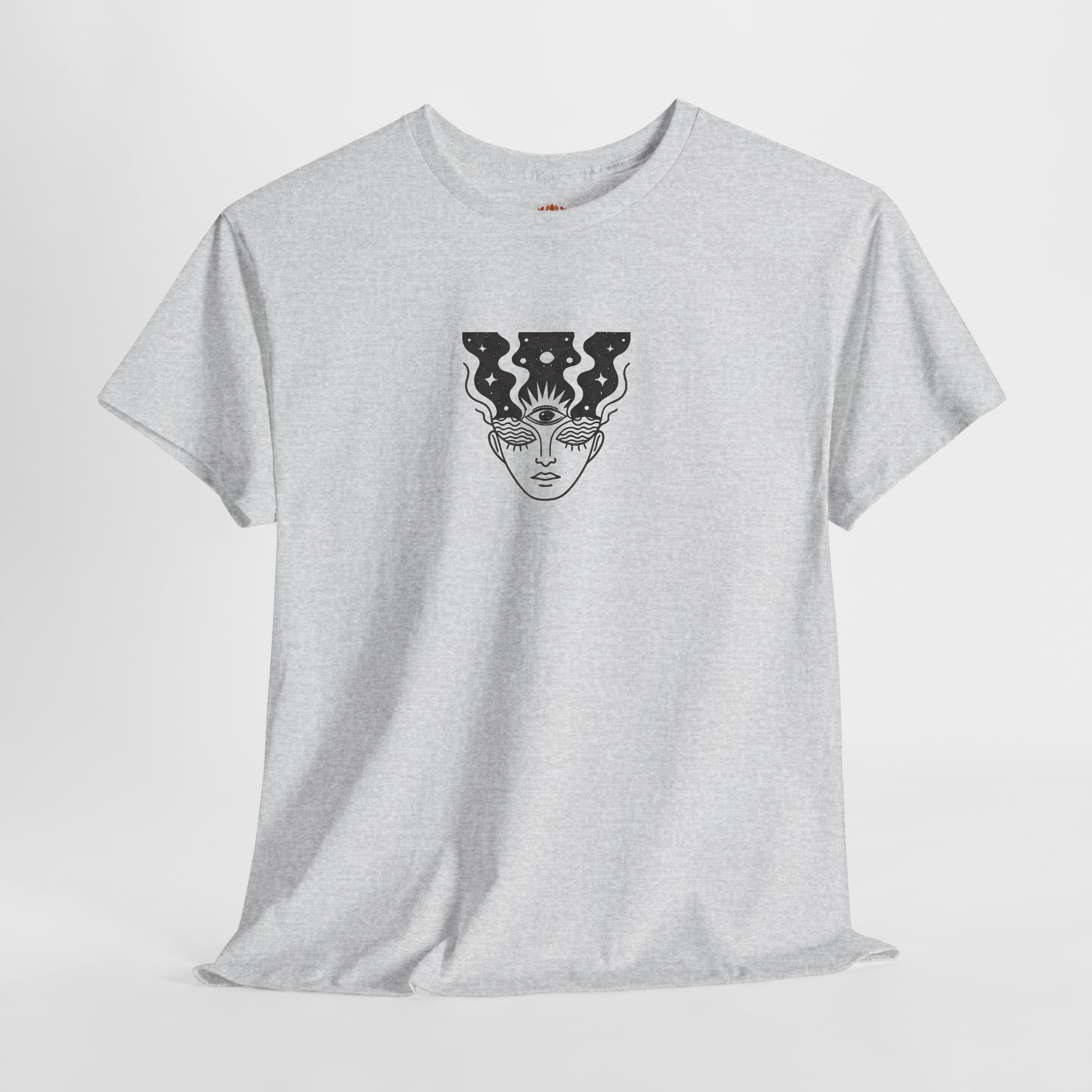 サイケデリックなフェイスシルエットアートワーク刺繍パーカー | スウェットシャツ | Tシャツ