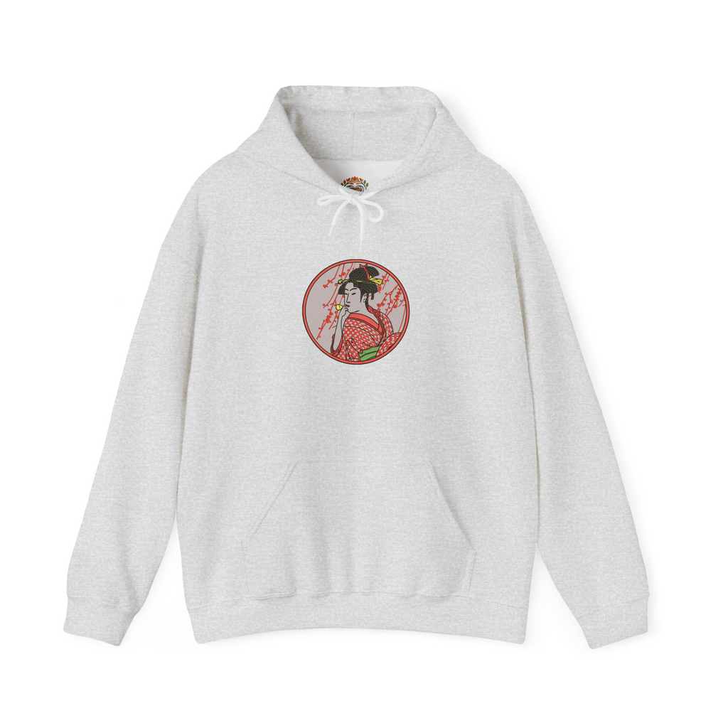 Japanese Courtesan Geisha Ukiyo-e Embroidered Hoodie | Sweatshirt
