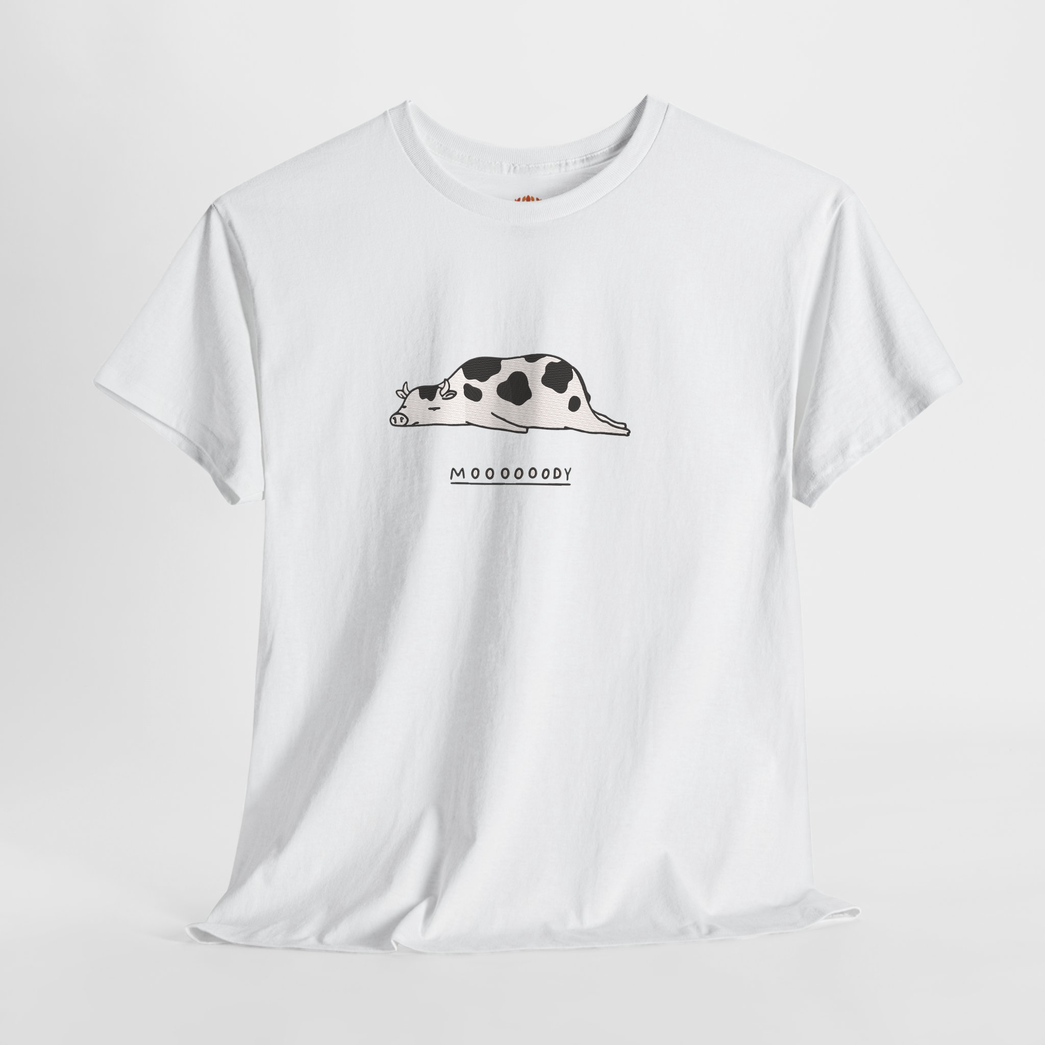 おもしろいムーディー牛刺繍パーカー | スウェットシャツ | Tシャツ