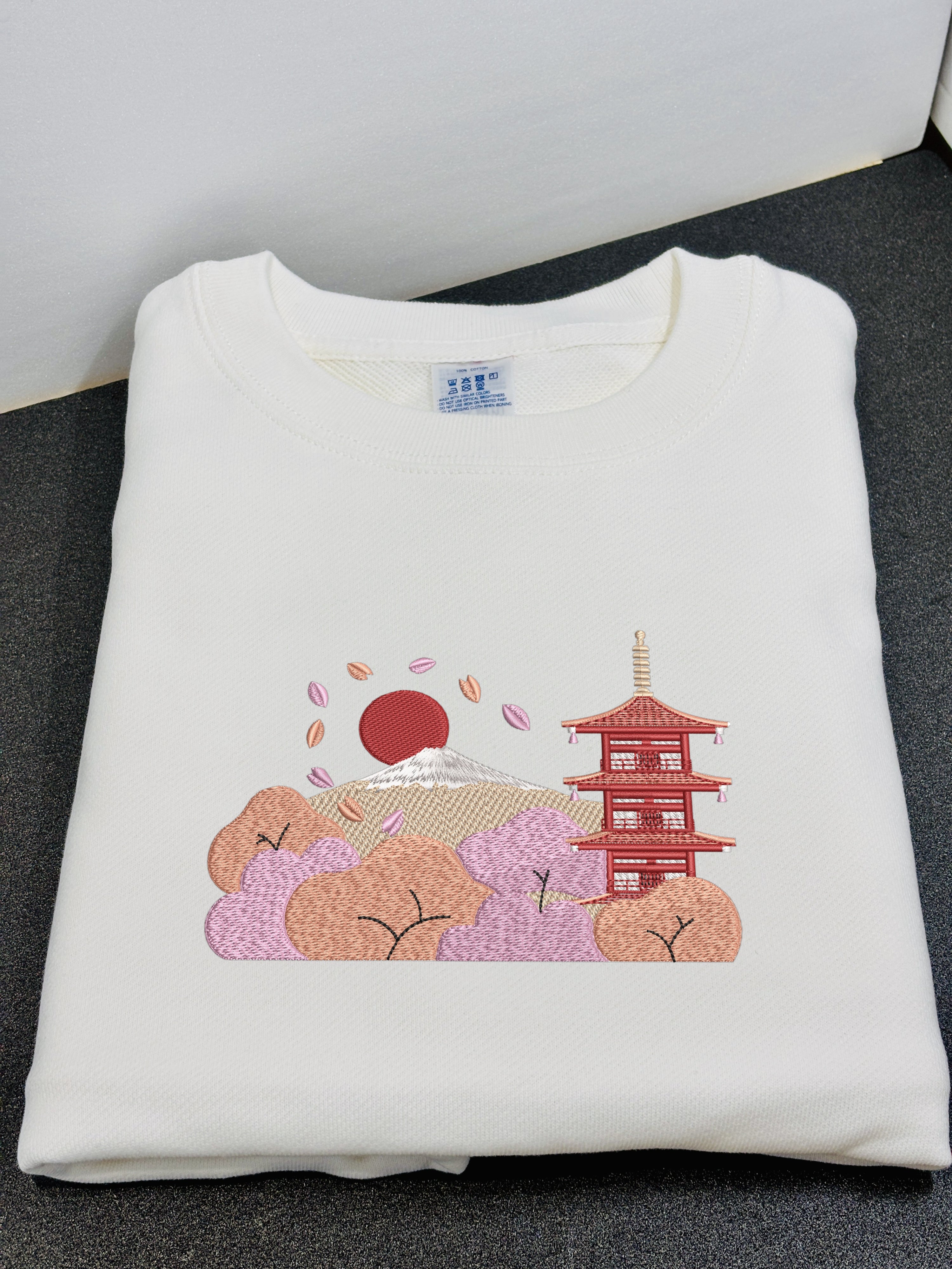 Chureito Fuji Pagoda Landscape | Embroidered 450GSM Heavyweight Sweatshirt