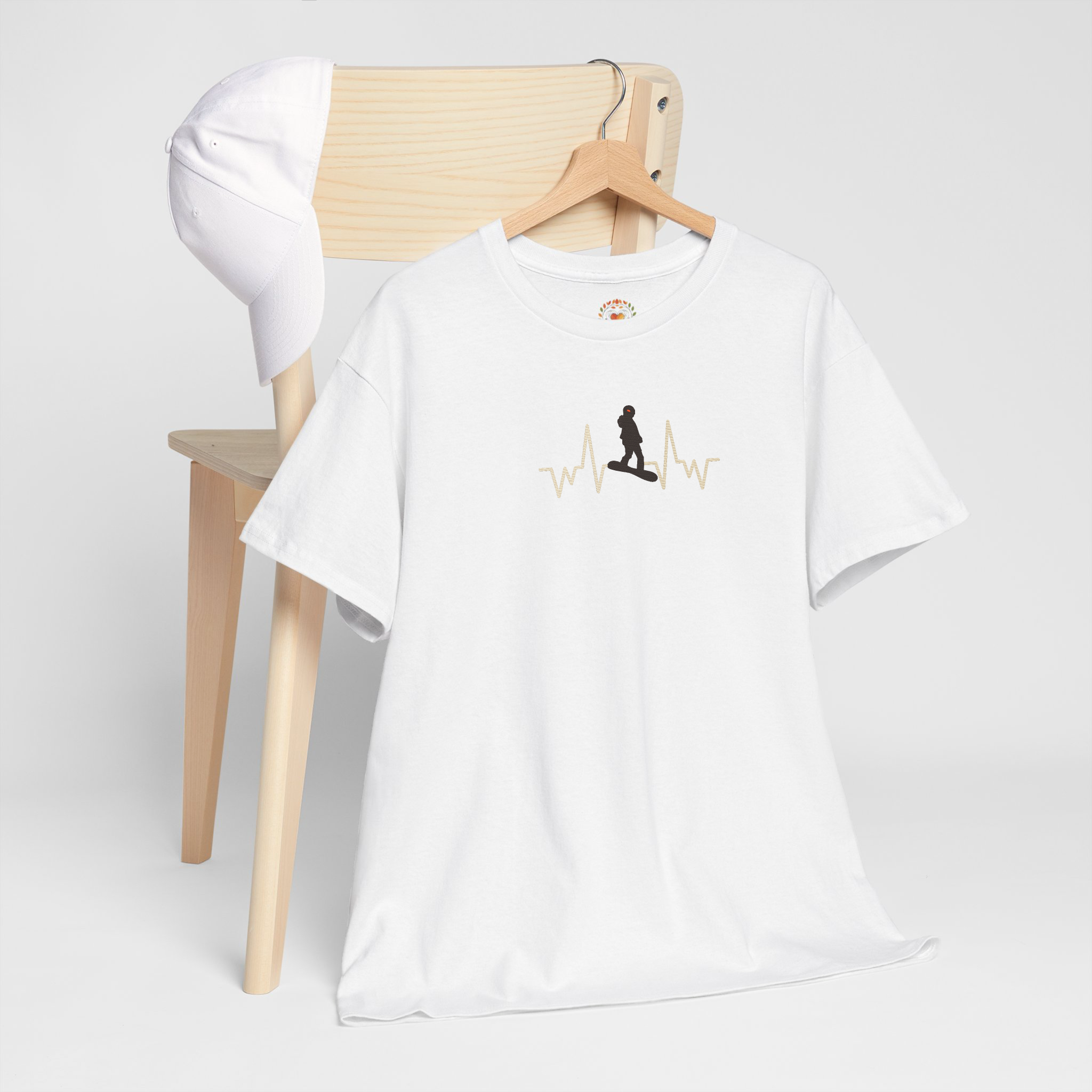 Snowboarding Heart Beat Pulse of the Slope Embroidery Hoodie | Sweatshirt | T-shirt