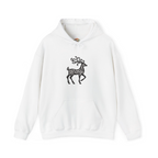 Sudadera con capucha bohemia con bordado de ciervo natural y caprichoso | Sudadera