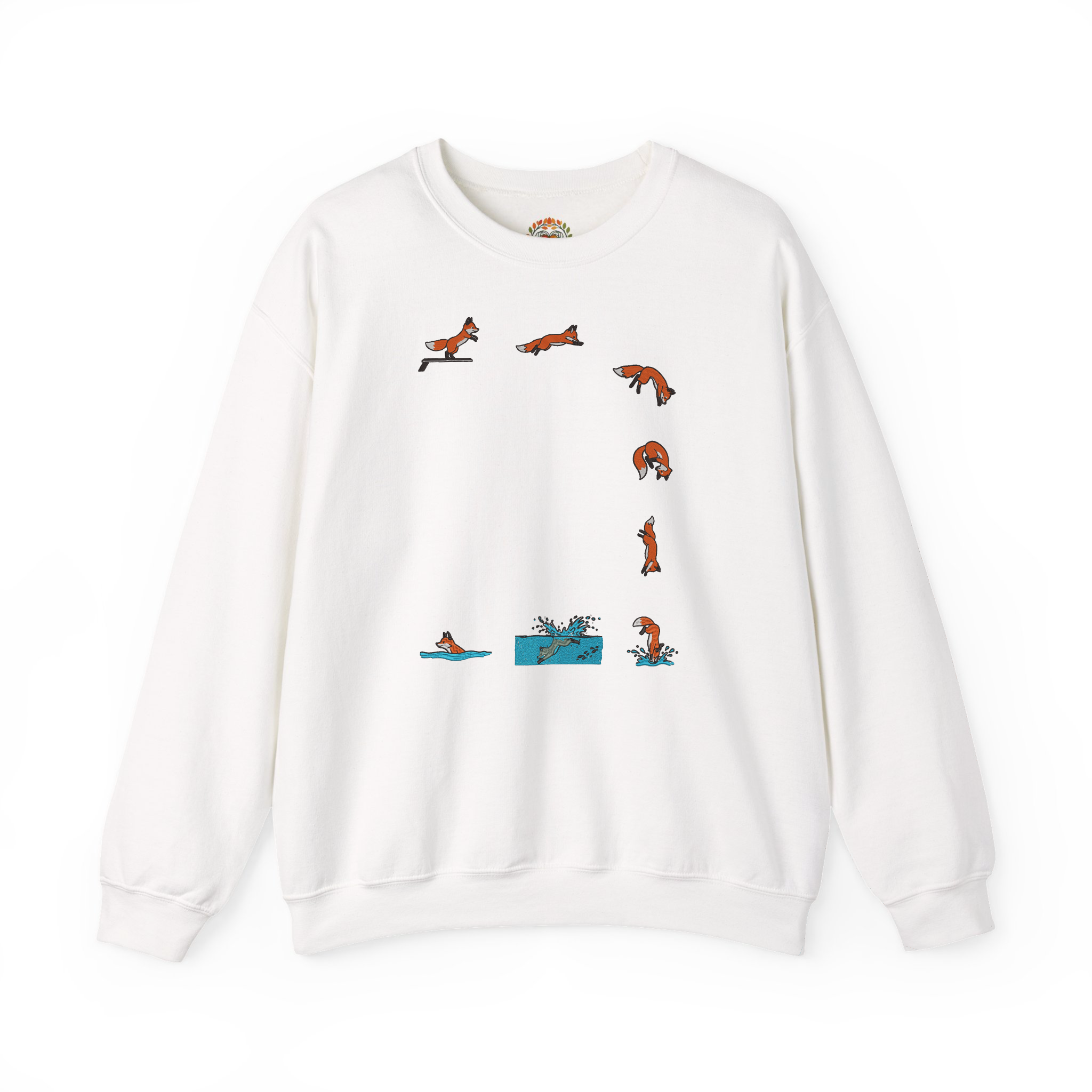 Fox Diving Funny Animal Lover Embroidered Hoodie | Sweatshirt | T-shirt