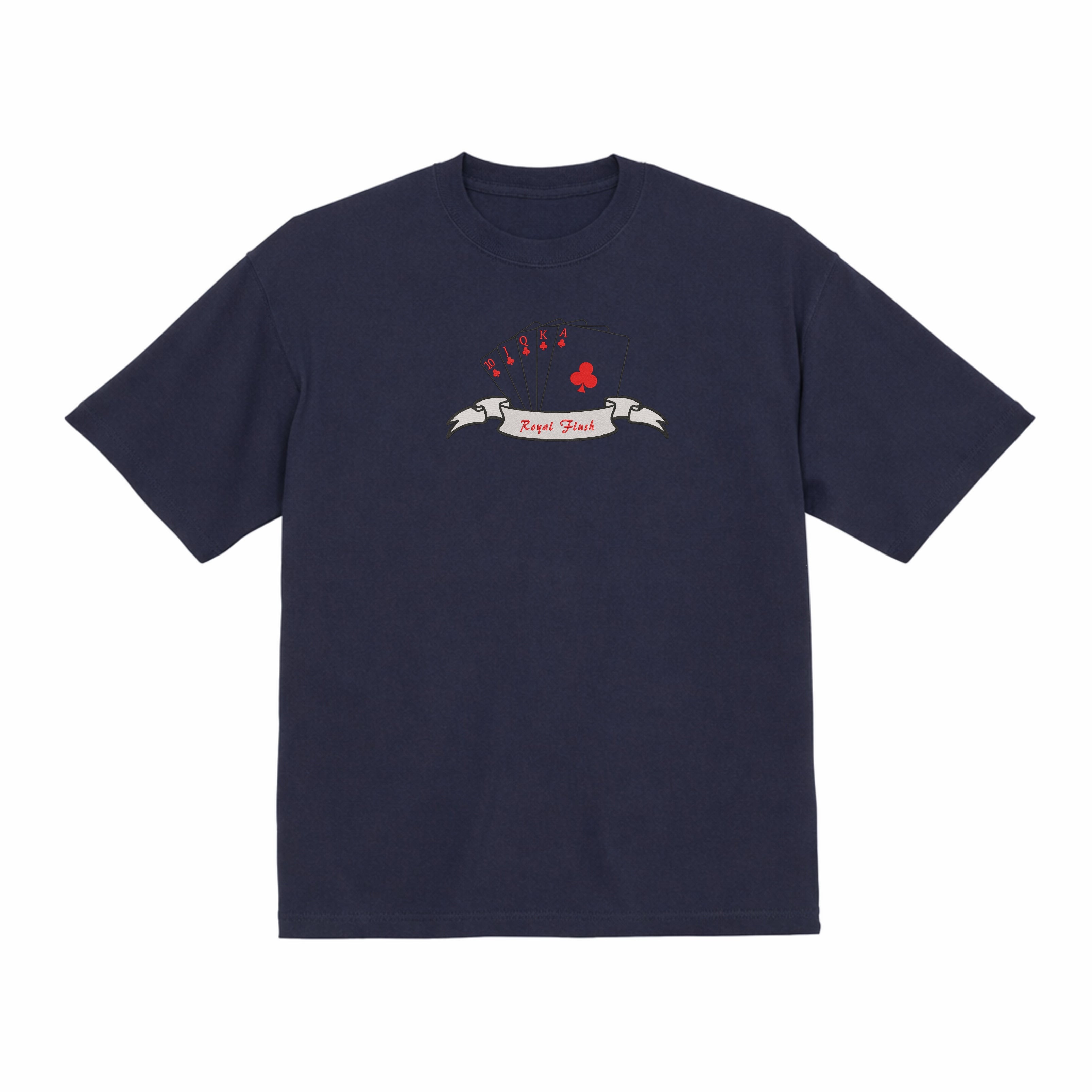 Royal Flush Cards Embroidered Premium Cotton Heavyweight T shirt