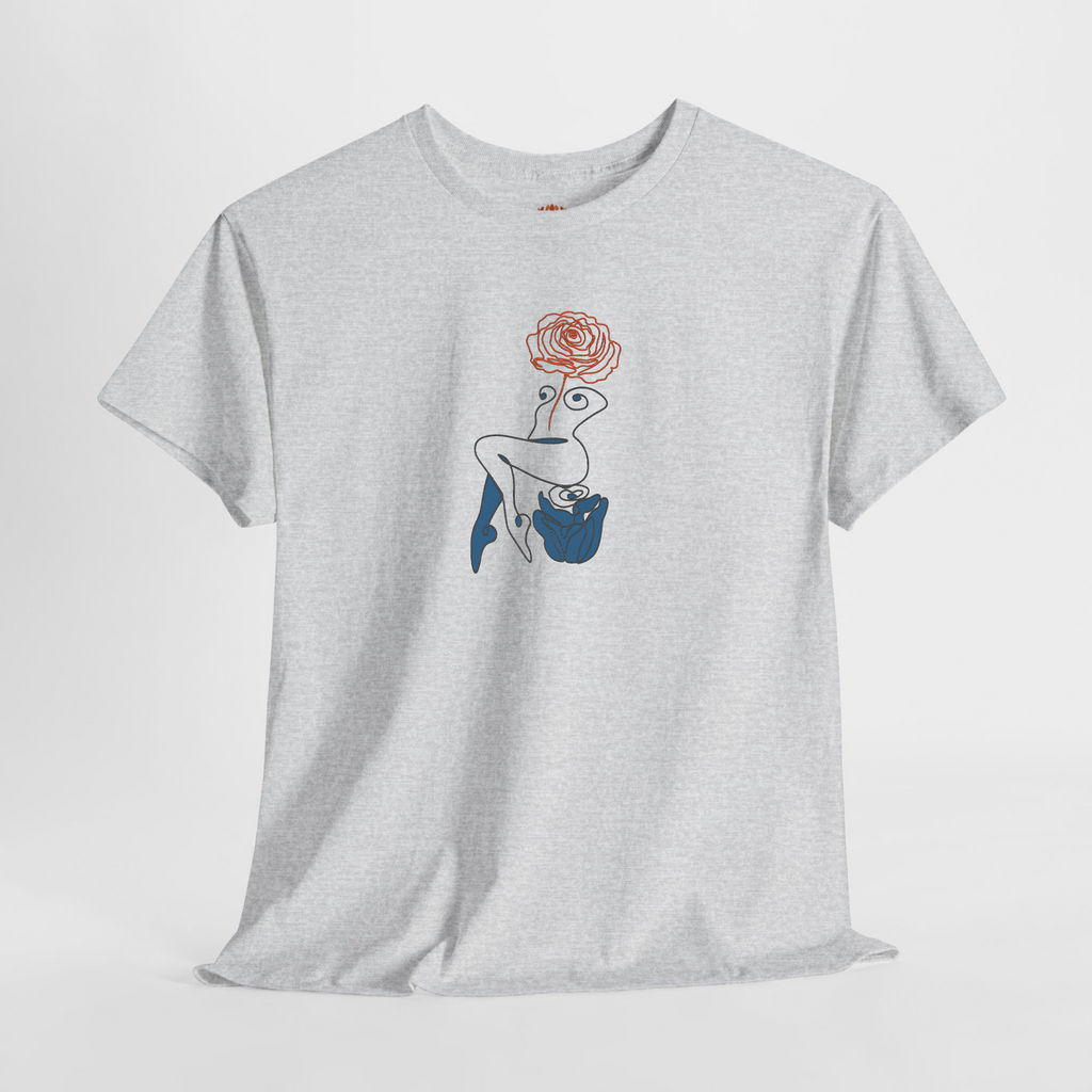 ミニマリストな花柄抽象ローズウーマンラインアート刺繍パーカー | スウェットシャツ