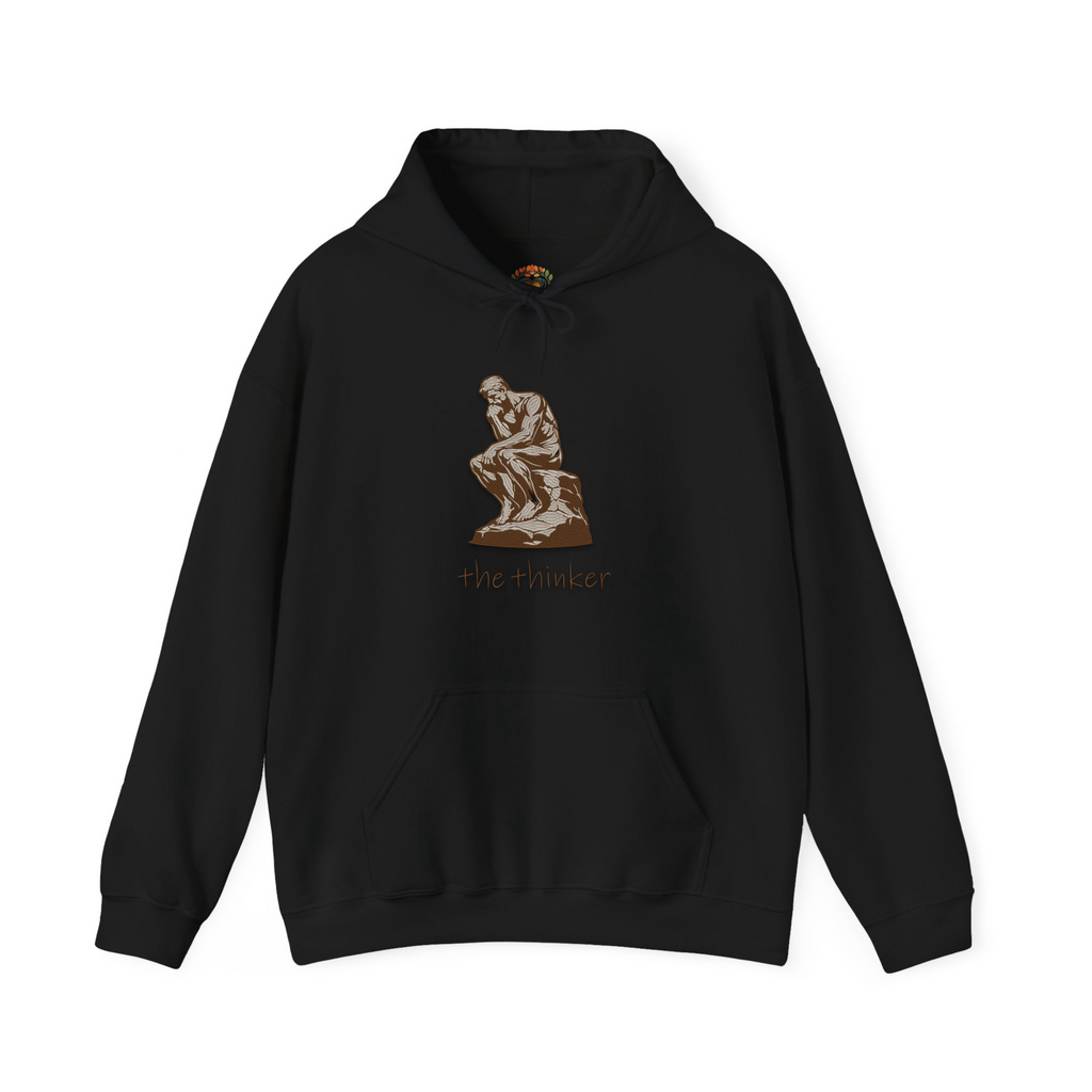 The Thinker Le Penseur Auguste Rodin Embroidered Hoodie | Sweatshirt | T-shirt