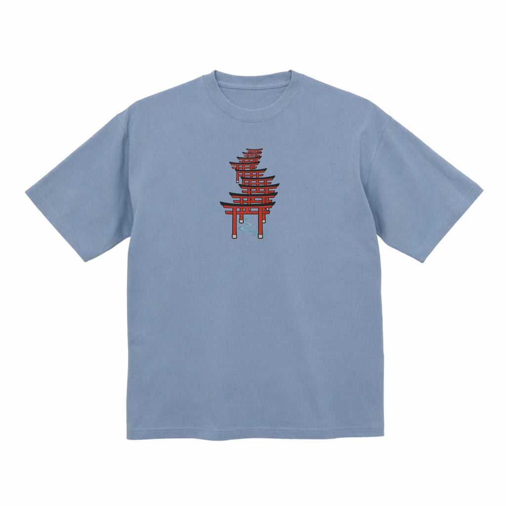 Japanese Torii Gate Premium Cotton Heavyweight Embroidered T shirt