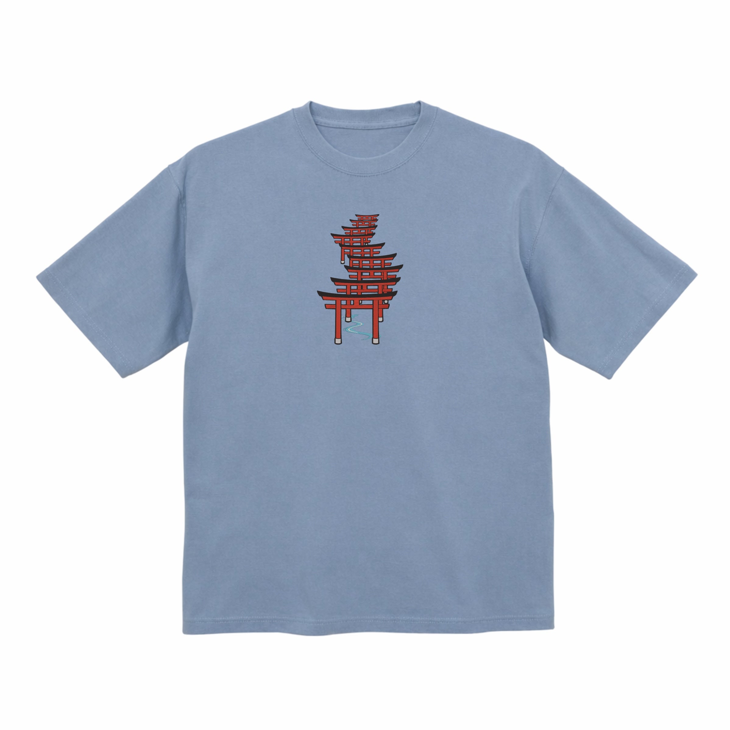 Japanese Torii Gate Premium Cotton Heavyweight Embroidered T shirt