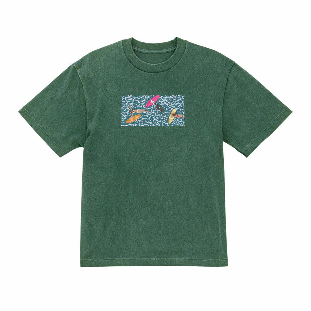 Embroidered Summer Pool Party Premium Cotton T shirt