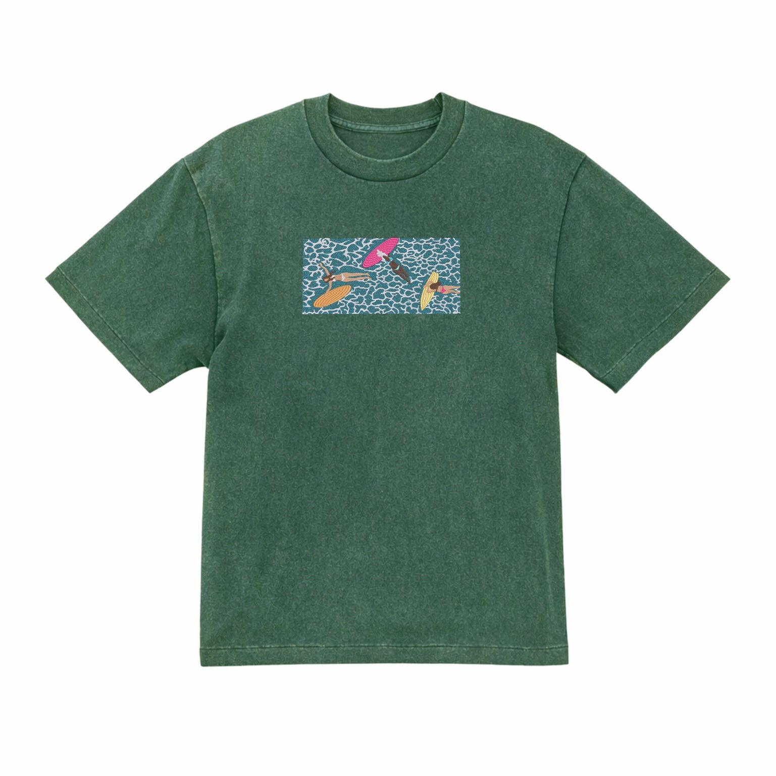 Embroidered Summer Pool Party Premium Cotton T shirt