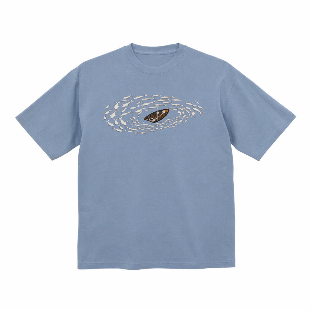 Boat Fishing Embroidered Cotton T shirt