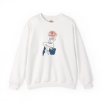 Sudadera con capucha minimalista con bordado floral abstracto de rosas y mujer | Sudadera