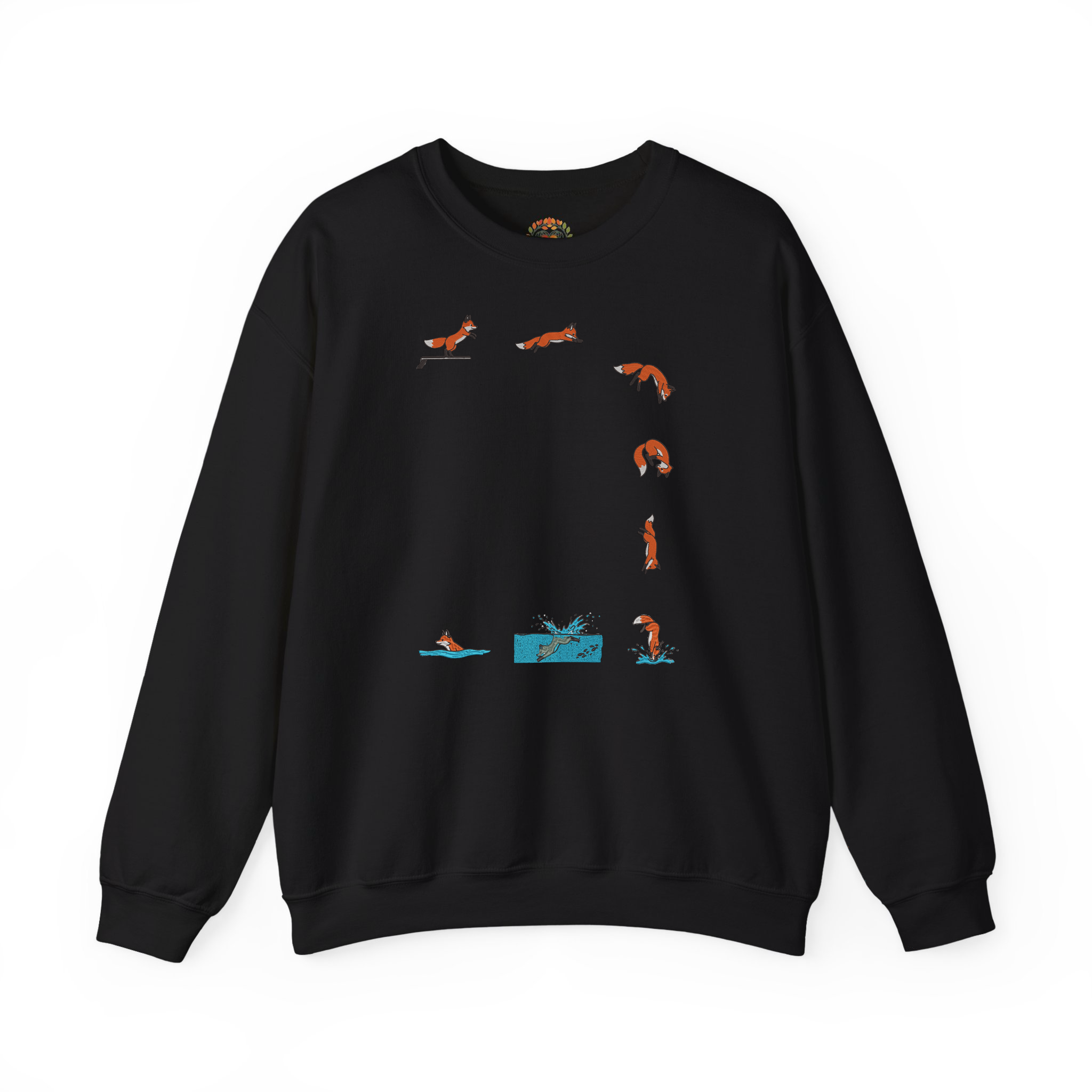Fox Diving Funny Animal Lover Embroidered Hoodie | Sweatshirt | T-shirt