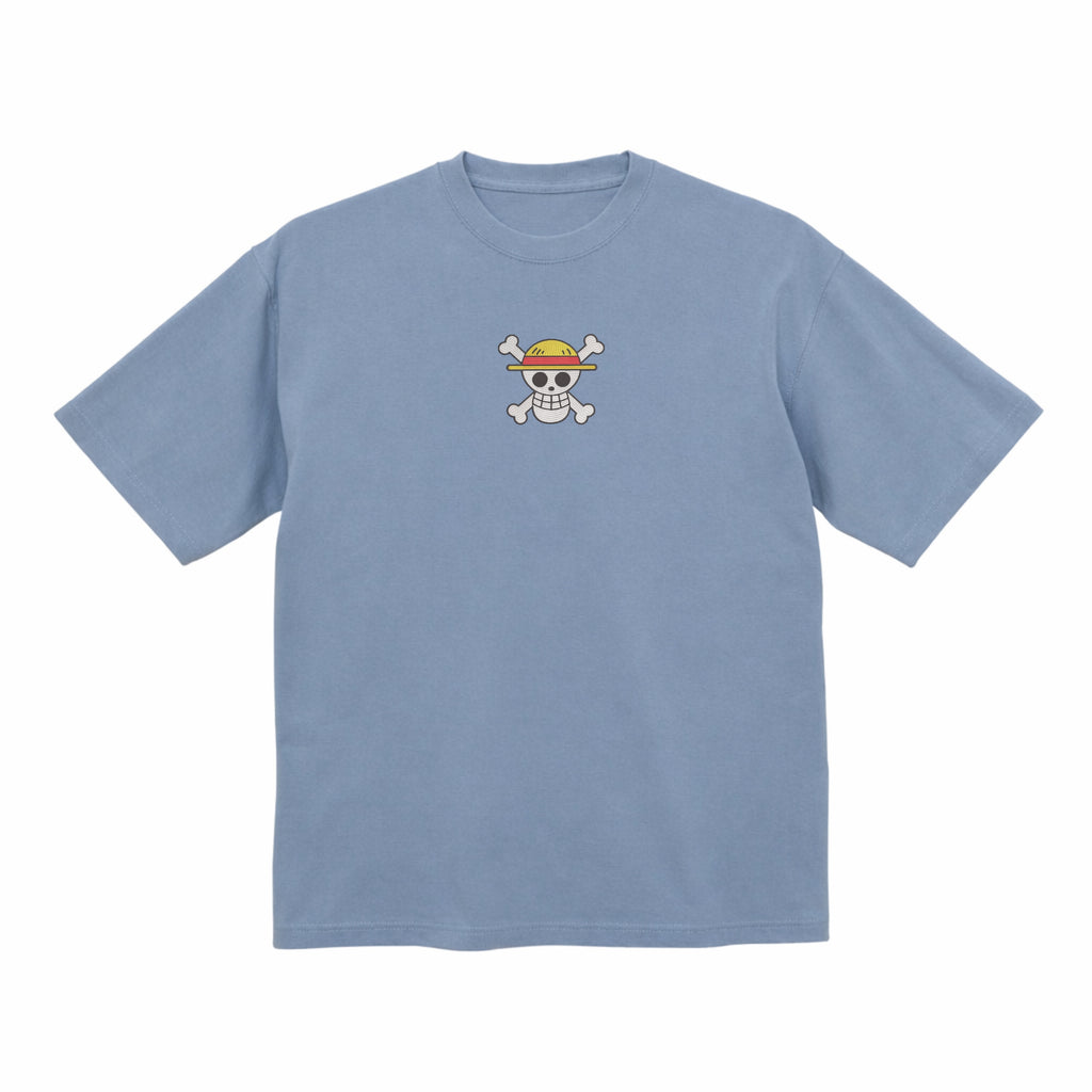 One Piece Straw Hat Embroidered T-Shirt – Heavyweight Organic Cotton Anime Shirt