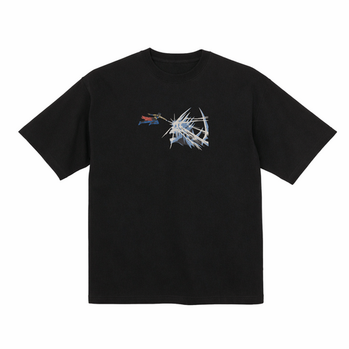 Camiseta bordada de algodón premium de peso pesado con diseño de calavera de fantasía de Anime