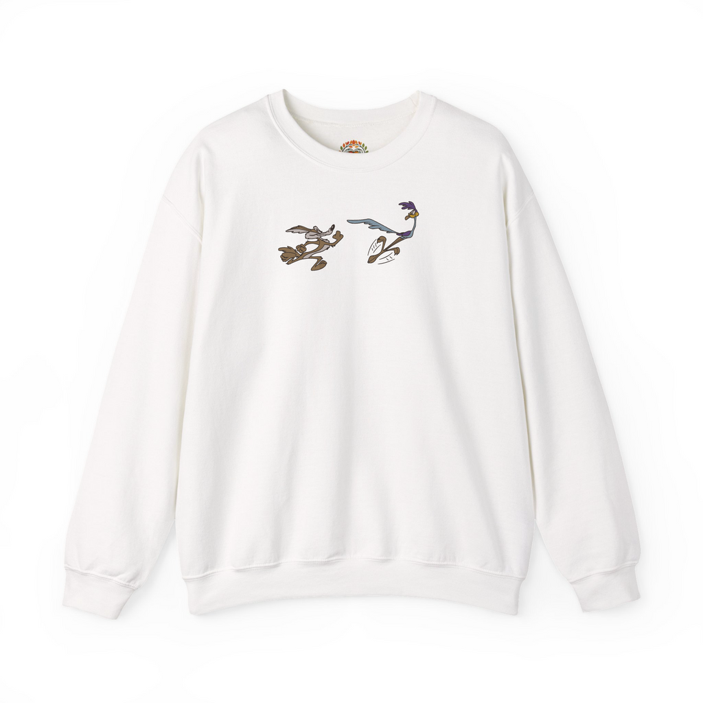 90年代の漫画「ロードランナー」ショー刺繍パーカー | スウェットシャツ | Tシャツ