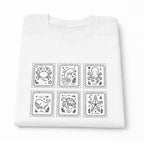 海の動物 スタンプ 海洋刺繍 プレミアムオーガニックコットンTシャツ