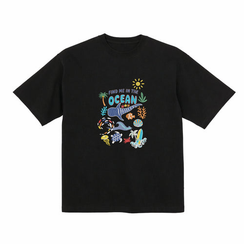 Find me in the ocean Embroidered Premium Heavyweight T shirt