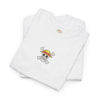 One Piece Straw Hat Embroidered T-Shirt – Heavyweight Organic Cotton Anime Shirt
