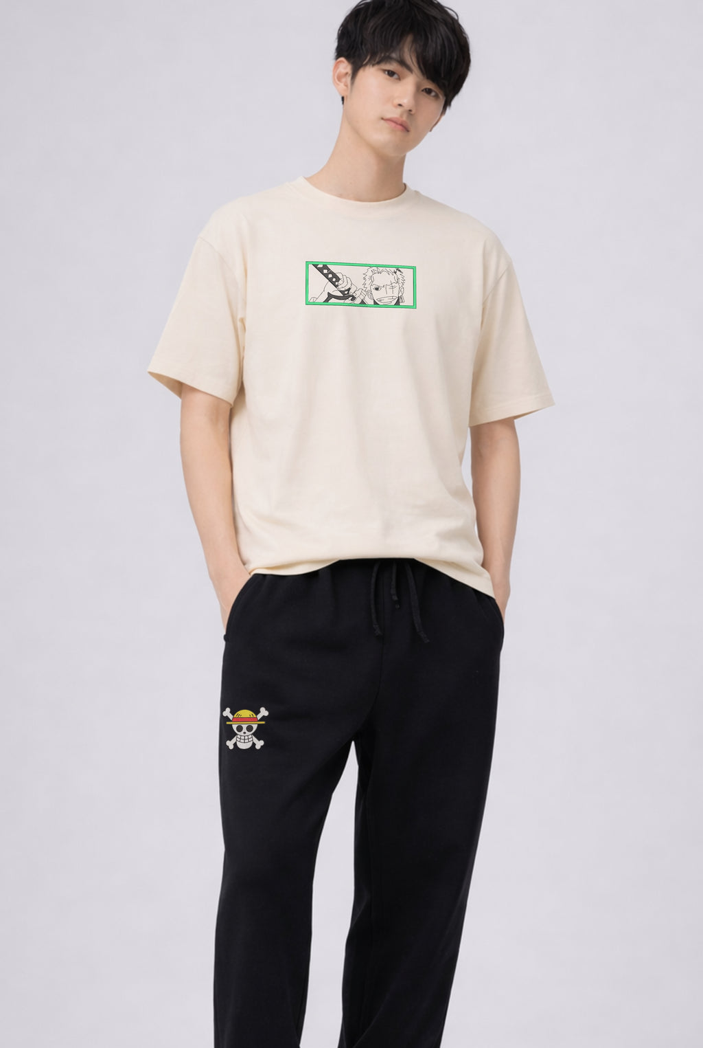 One Piece Roronoa Zoro Embroidered Premium T shirt