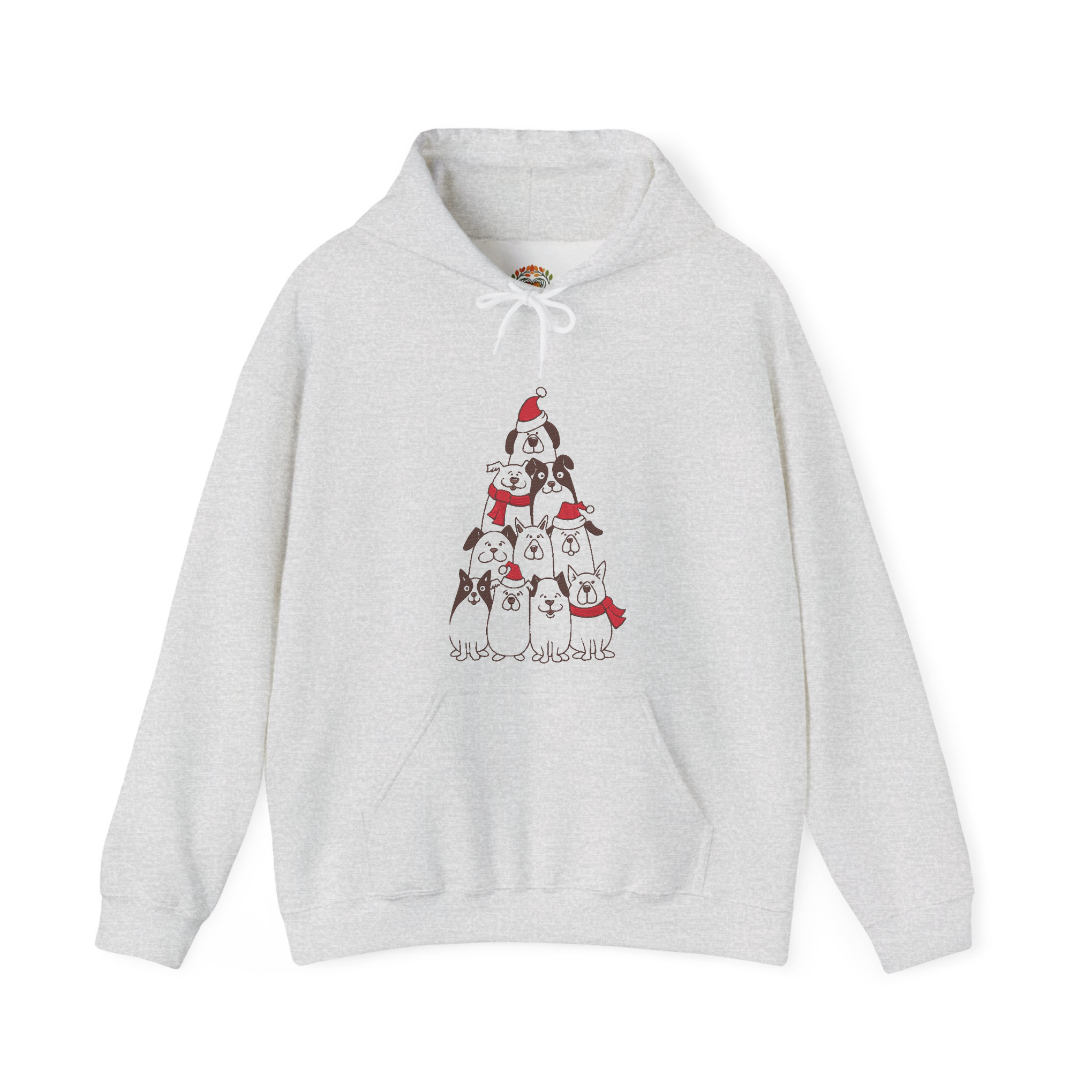 Christmas Dog Lover Holiday Xmas Tree Embroidery Hoodie | Sweatshirt | T-shirt