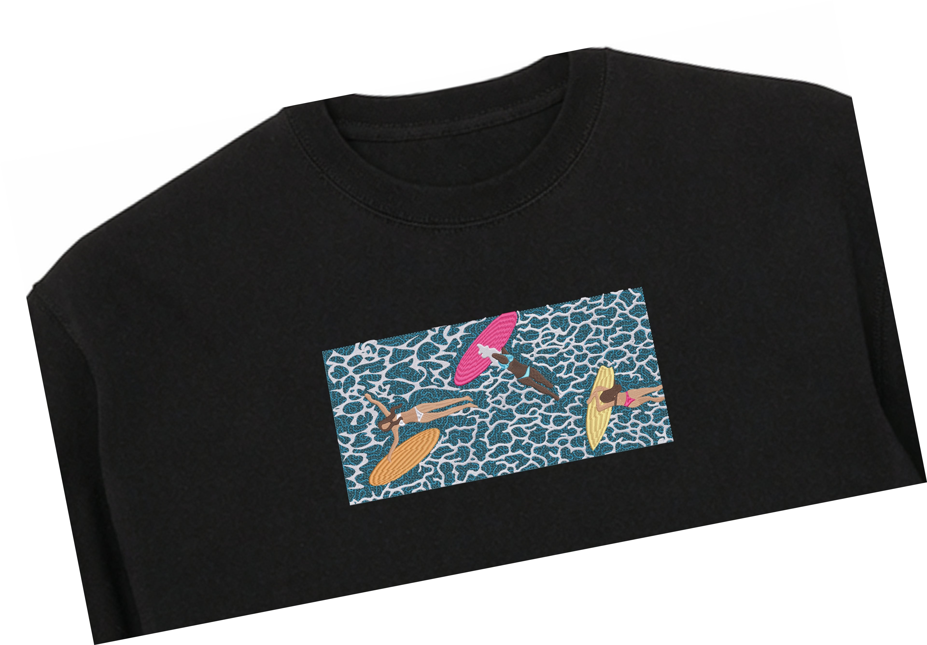 Embroidered Summer Pool Party Premium Cotton T shirt