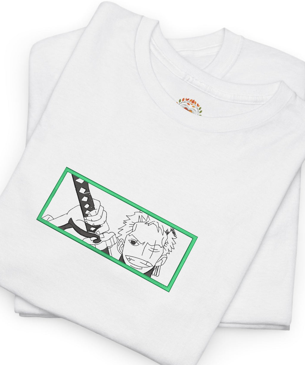 One Piece Roronoa Zoro Embroidered Premium T shirt