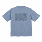 海の動物 スタンプ 海洋刺繍 プレミアムオーガニックコットンTシャツ